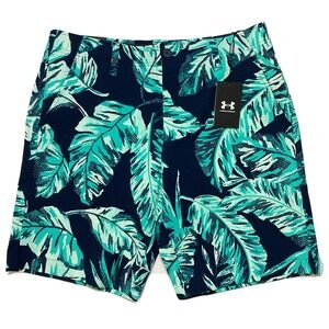 Under Armour Storm Hawaiian Palm‎ Golf Shorts 10" Inseam Academy Blue Mens Sz 32